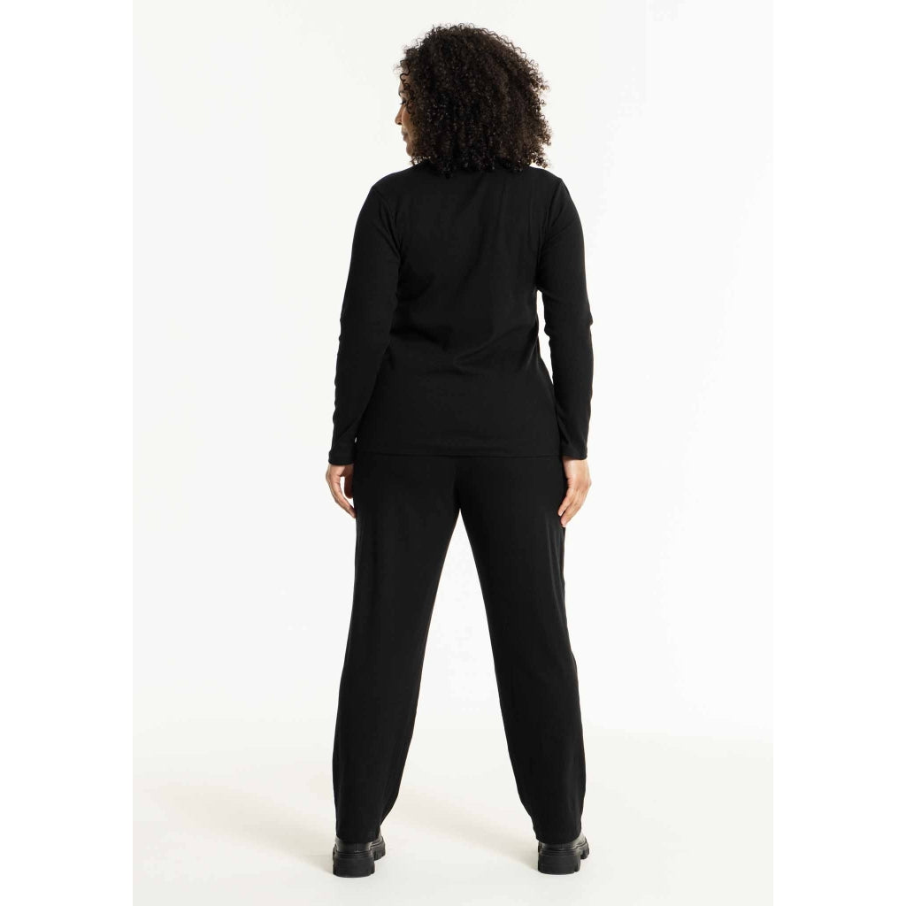 Studio SAlbine Rib staight leg trousers Trousers Black
