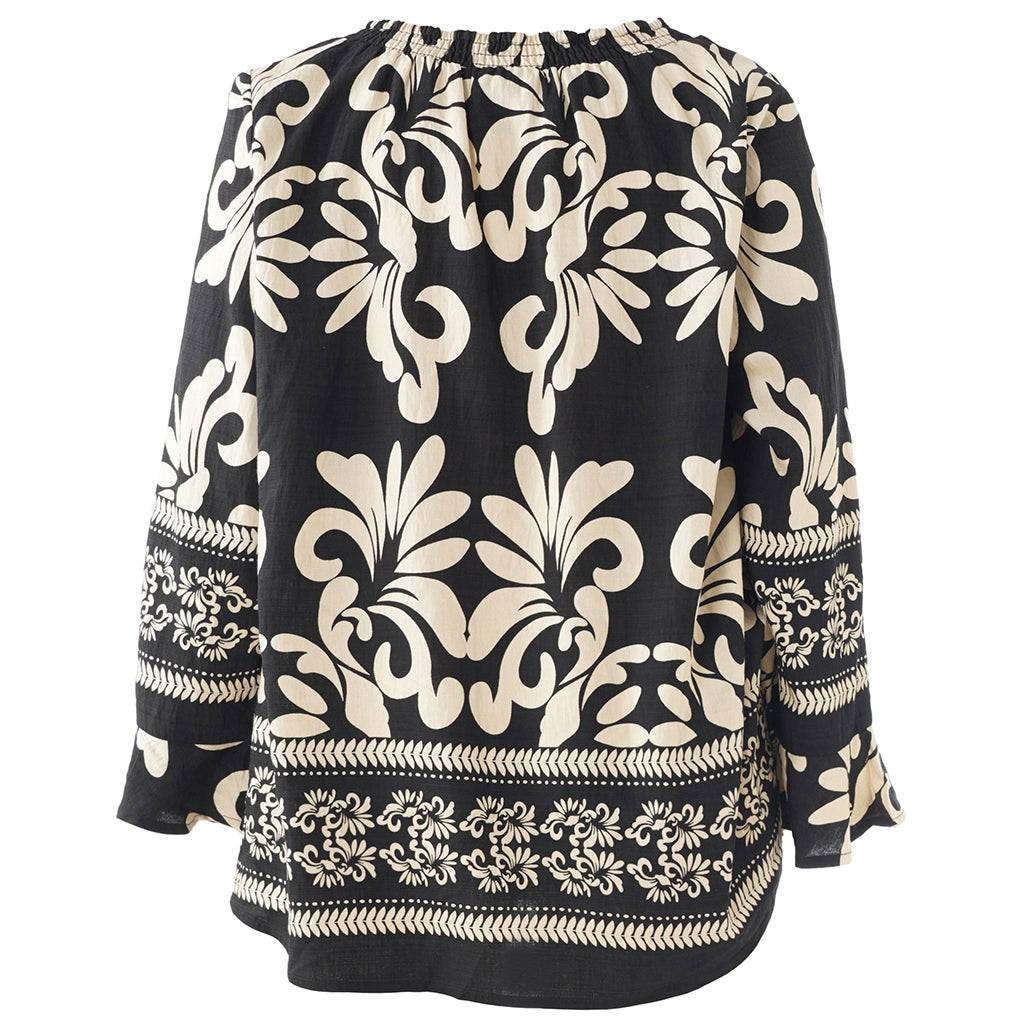 Studio SAlisa Blouse Blouse Black with border print