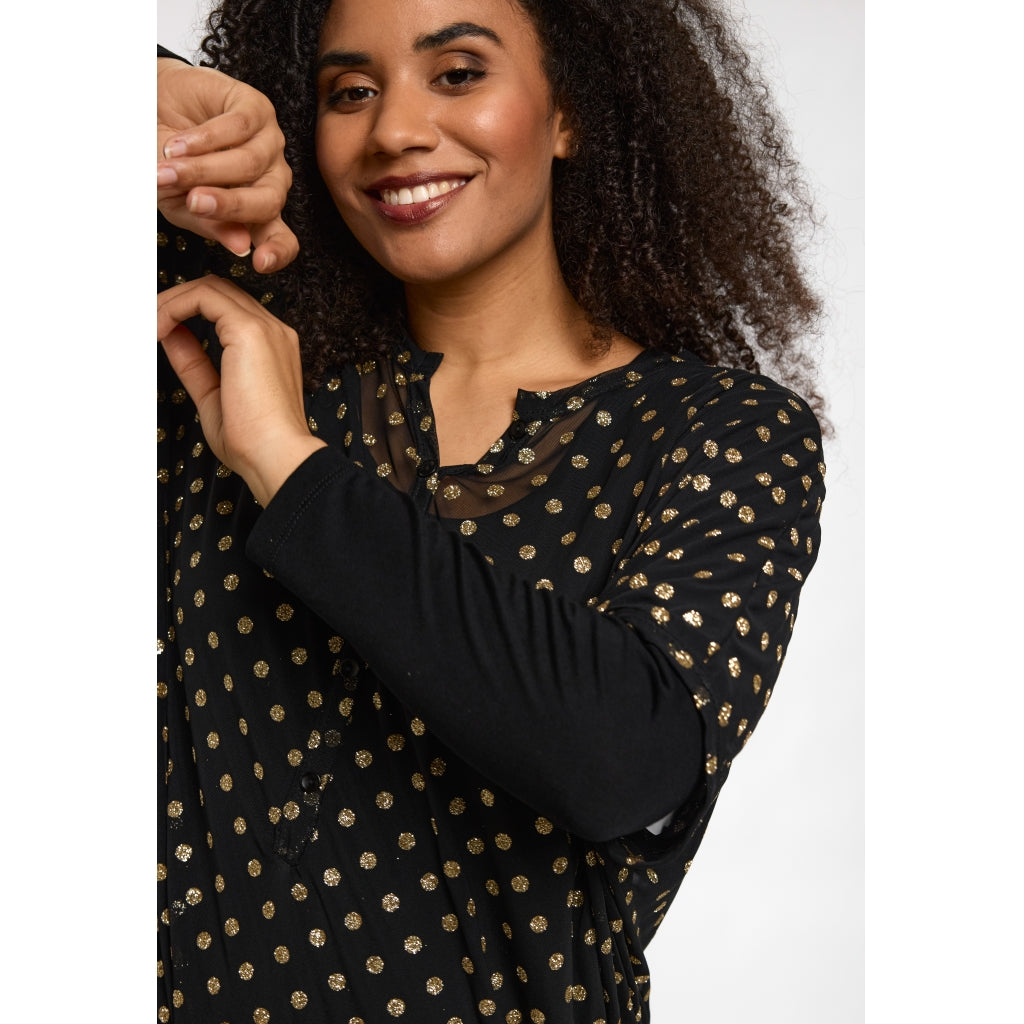 Studio SAlma Dress Dress Black with gold dots