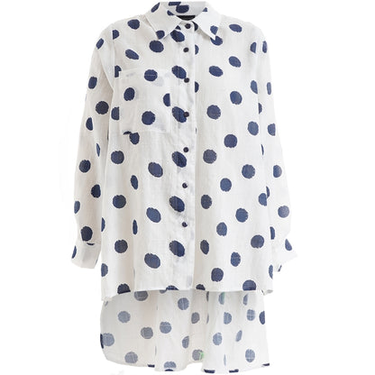 Studio SAlva Shirt with dots Shirt White with blue dots