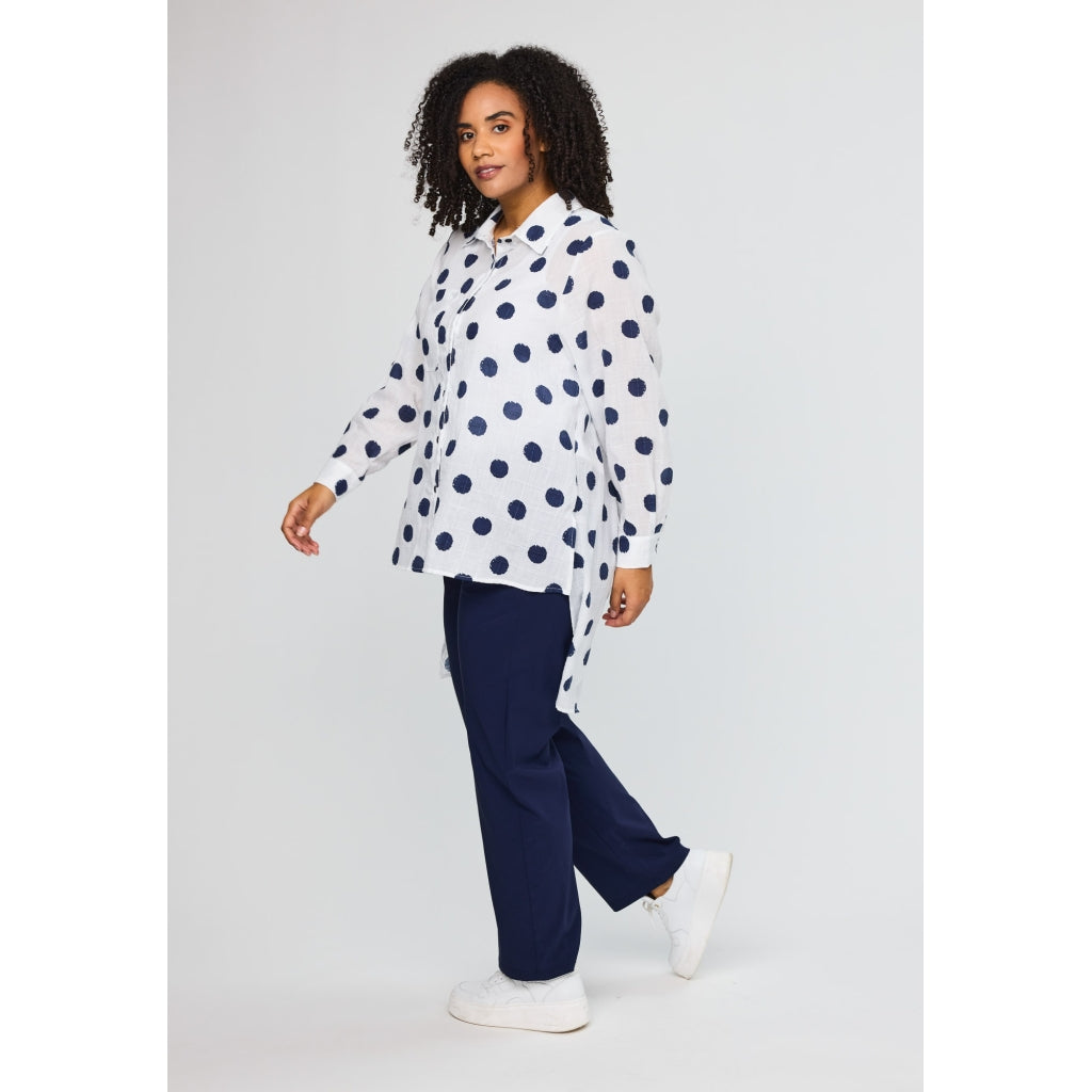 Studio SAlva Shirt with dots Shirt White with blue dots