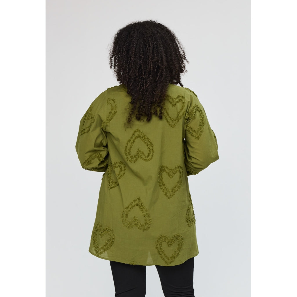 Studio SAria Tunic with hearts Tunic Green