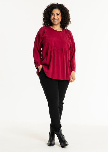 Studio SArla Shirt with smock on the back Shirt Raspberry