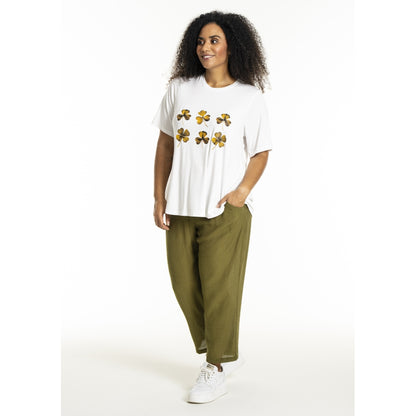 Studio SBella T-Shirt with print T-Shirt White with green print
