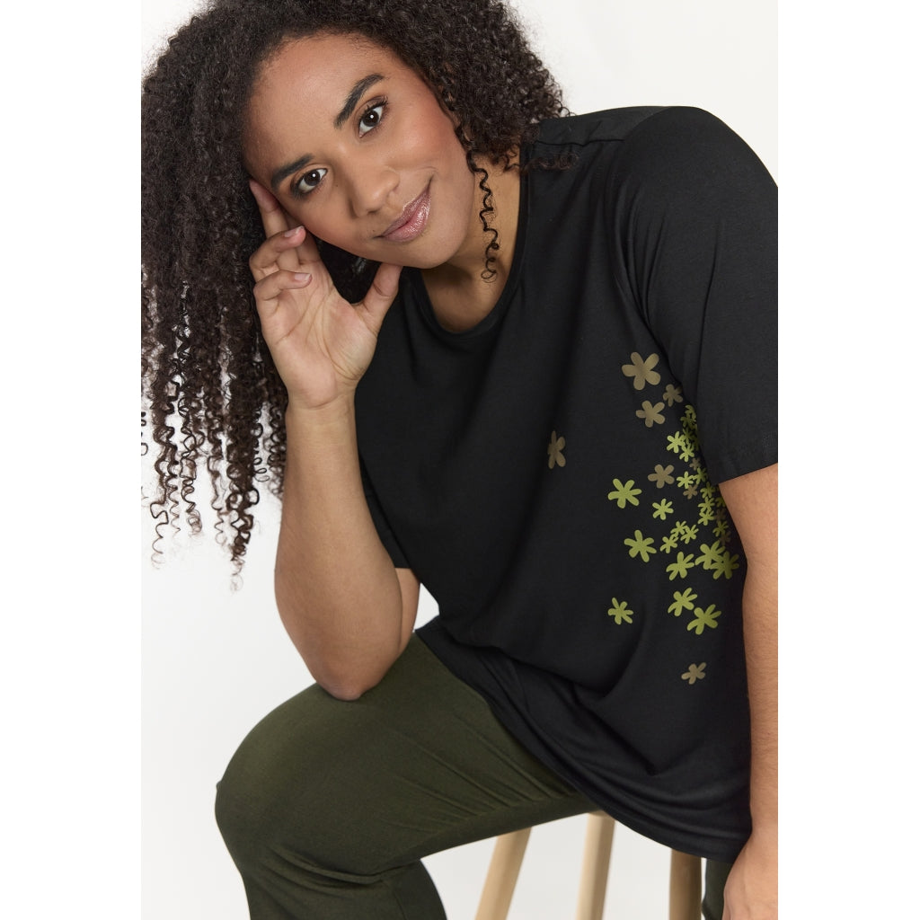 Studio SBella T-Shirt with print T-Shirt Black with Green