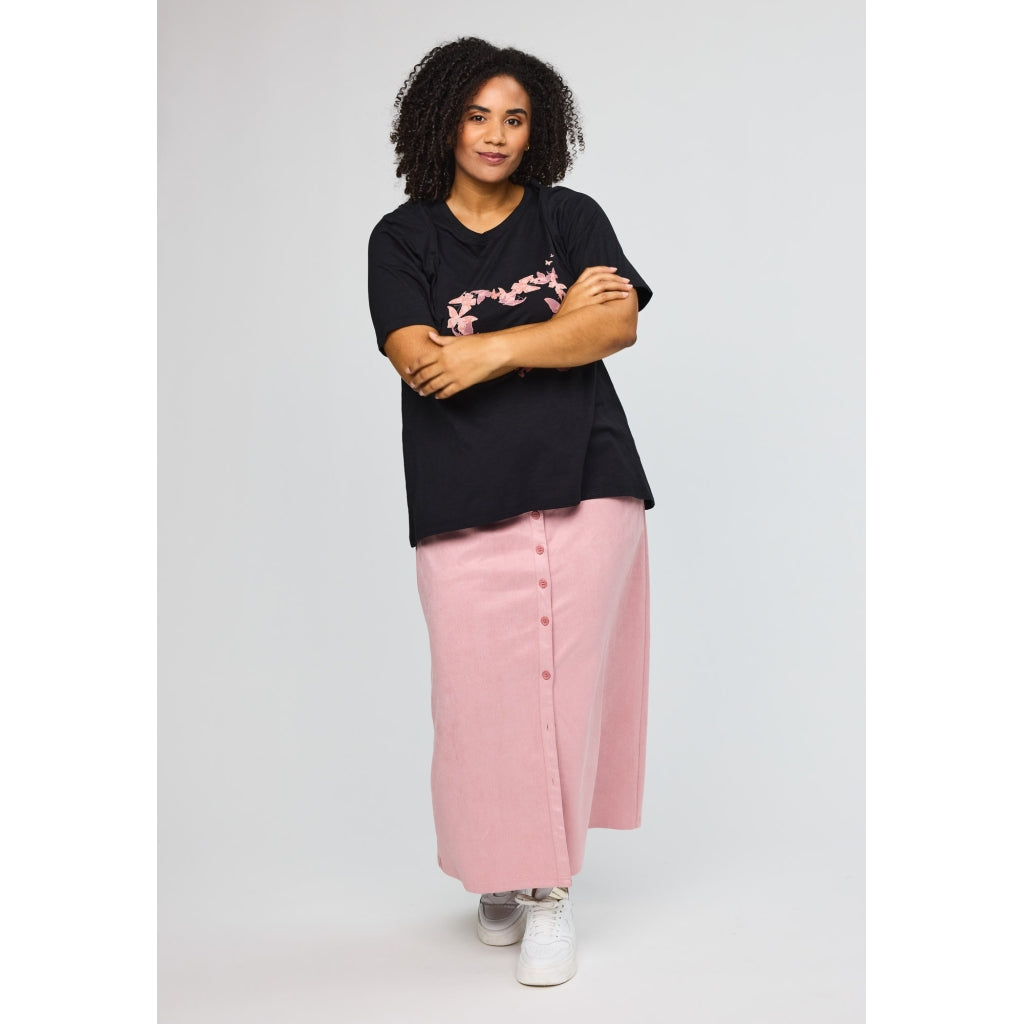 Studio SBella T-Shirt with print T-Shirt Black with rosa butterflies