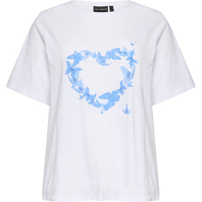 Studio SBella T-Shirt with print T-Shirt White with blue butterflies