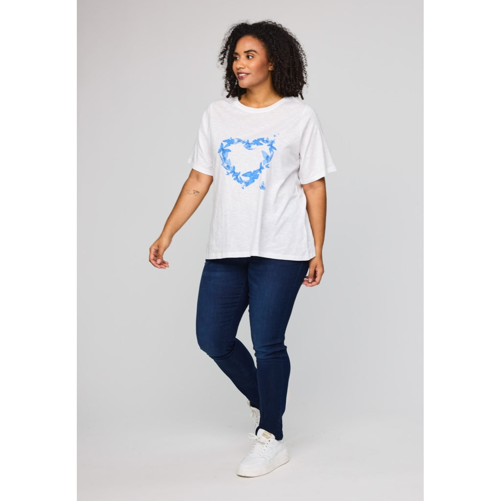 Studio SBella T-Shirt with print T-Shirt White with blue butterflies