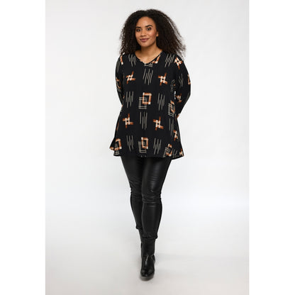 Studio SBerit Blouse Blouse Black with copper and white patterns