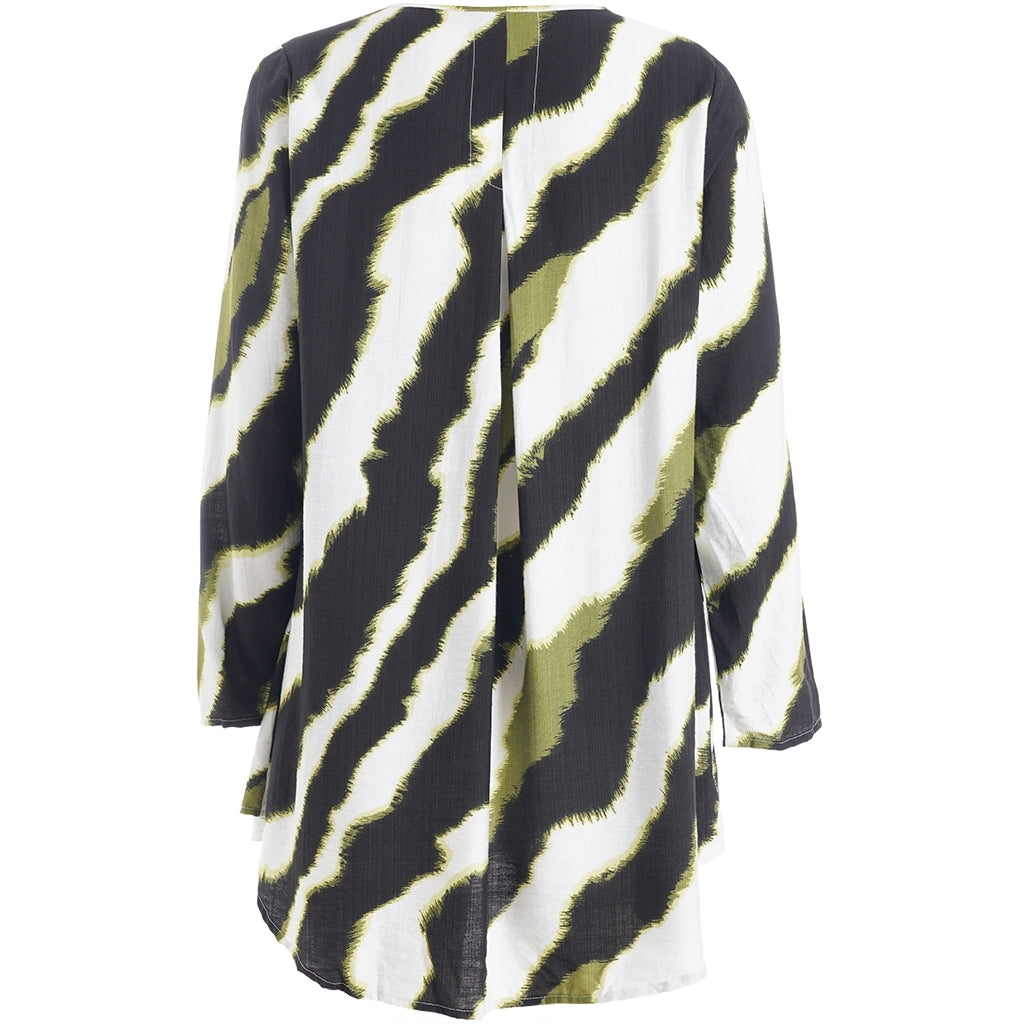 Studio SBerit Blouse Blouse Black with offwhite and green flash