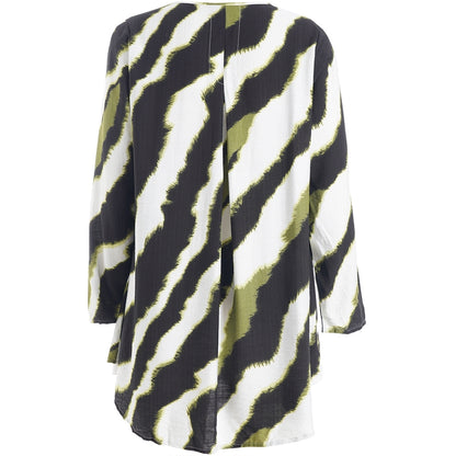 Studio SBerit Blouse Blouse Black with offwhite and green flash