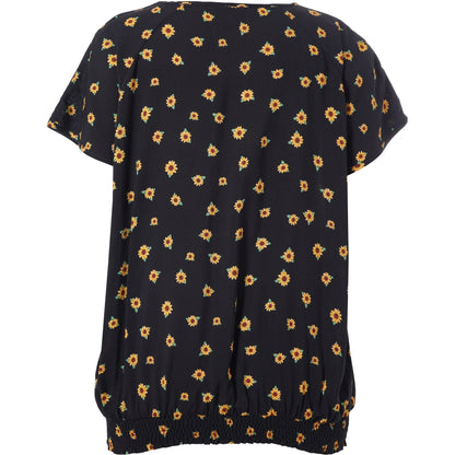 Studio SCamilla Blouse Blouse Black with sunflower