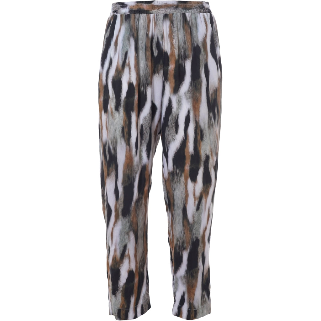 Studio SChristine Trousers WITHOUT elastic in legs Trousers Black with grey/sand skies
