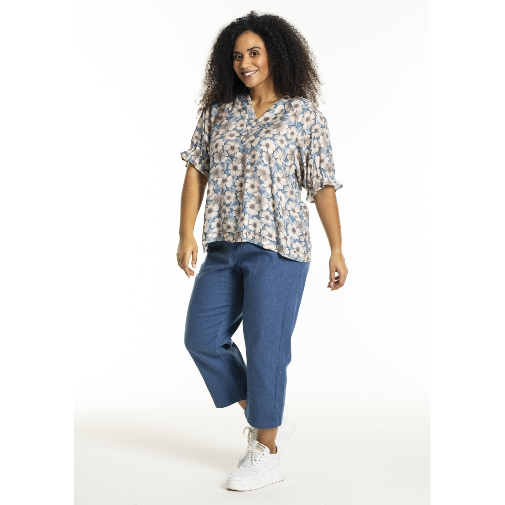 Studio SDasie Blouse Blouse Blue/Sand flowers