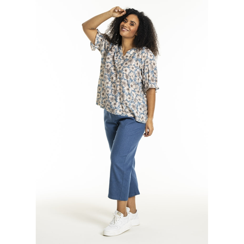 Studio SDasie Blouse Blouse Blue/Sand flowers
