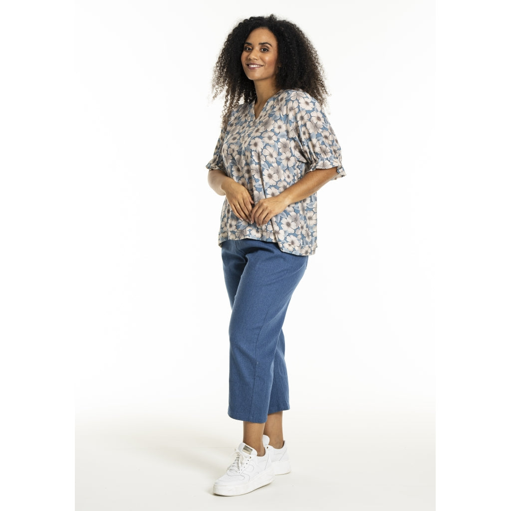 Studio SDasie Blouse Blouse Blue/Sand flowers