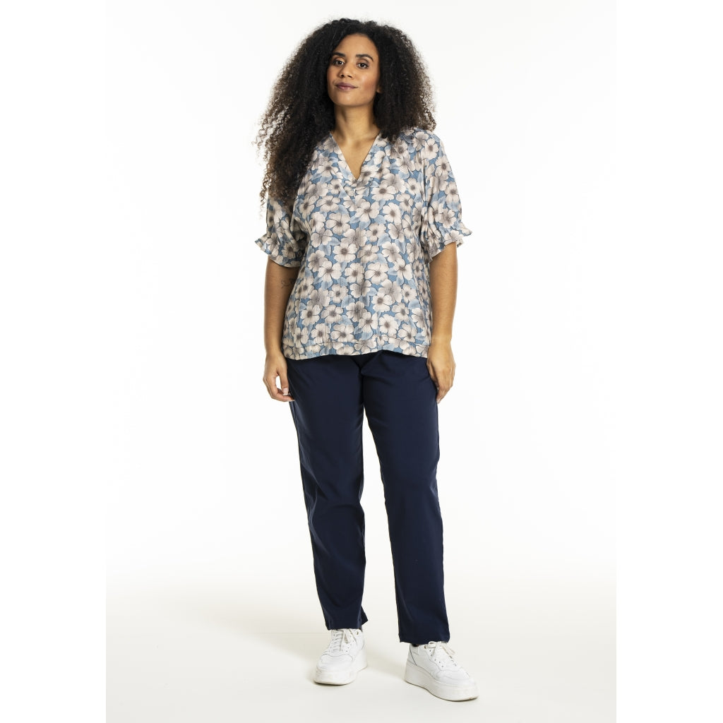 Studio SDasie Blouse Blouse Blue/Sand flowers