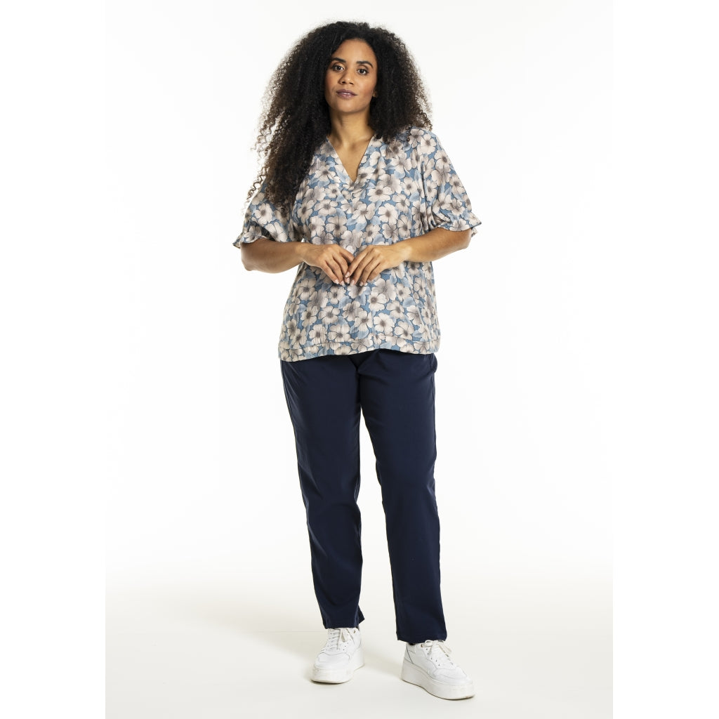 Studio SDasie Blouse Blouse Blue/Sand flowers