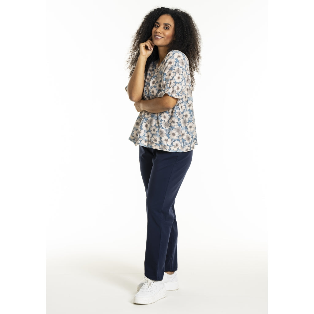 Studio SDasie Blouse Blouse Blue/Sand flowers