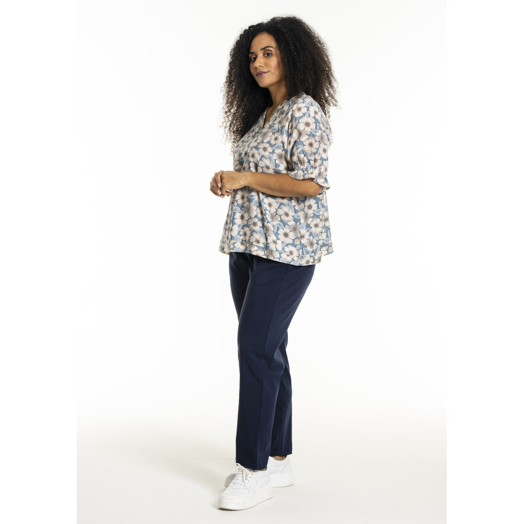 Studio SDasie Blouse Blouse Blue/Sand flowers