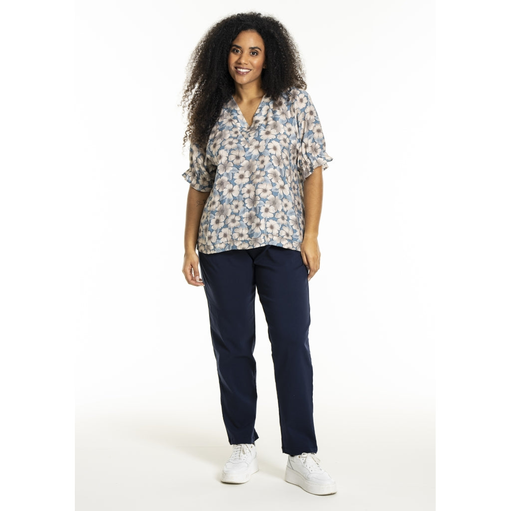 Studio SDasie Blouse Blouse Blue/Sand flowers