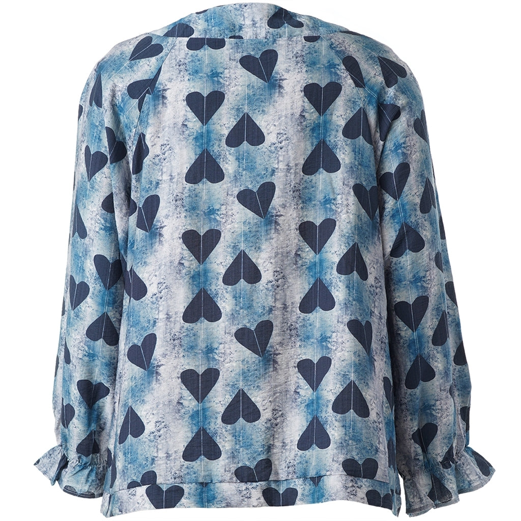 Studio SDasie Blouse with long sleeve Blouse Navy hearts