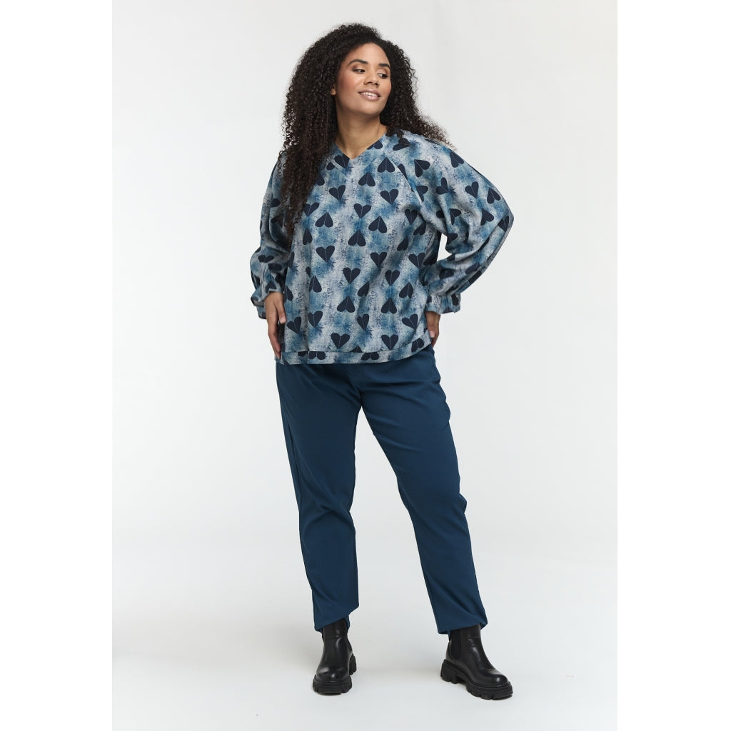 Studio SDasie Blouse with long sleeve Blouse Navy hearts