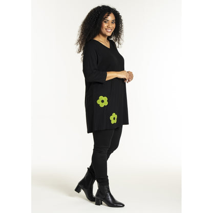 Studio SDitte Tunic Tunic Black with green flower