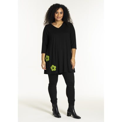 Studio SDitte Tunic Tunic Black with green flower