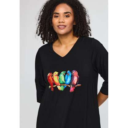 Studio SDitte Tunic Tunic Black with bird print
