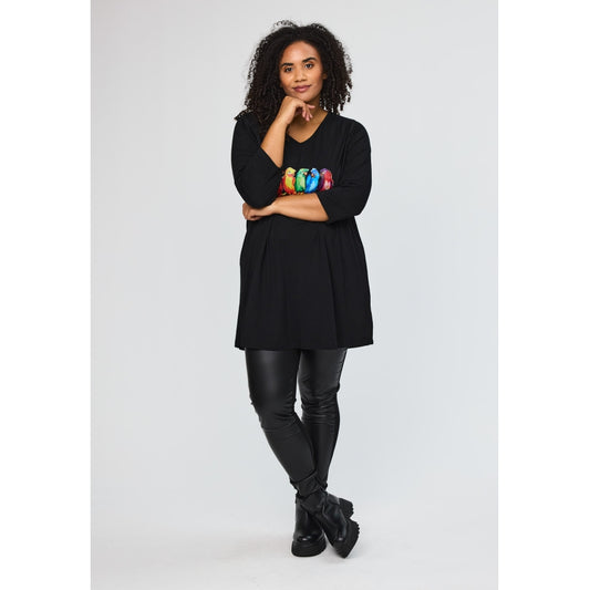 Studio SDitte Tunic Tunic Black with bird print