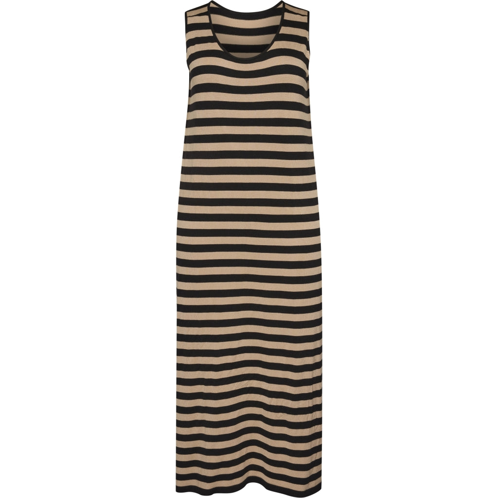 Studio SDolly knit long dress Long Dress Black/sand stripe