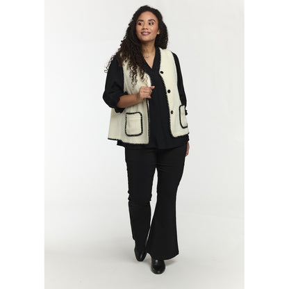 Studio SElina Vest Vest Off-white with black