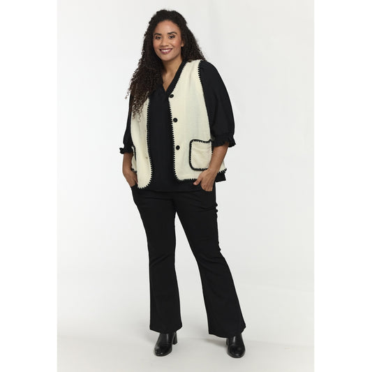 Studio SElina Vest Vest Off-white with black