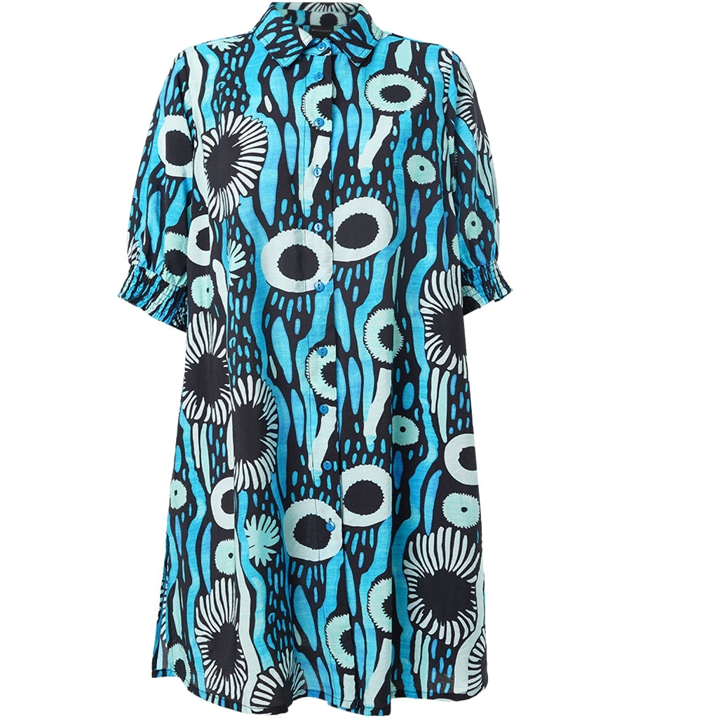 Studio SEmilie Shirt with short sleeves Shirt Black with blue printed