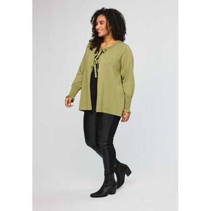 Studio SEva Carigan with tieband Cardigan Green
