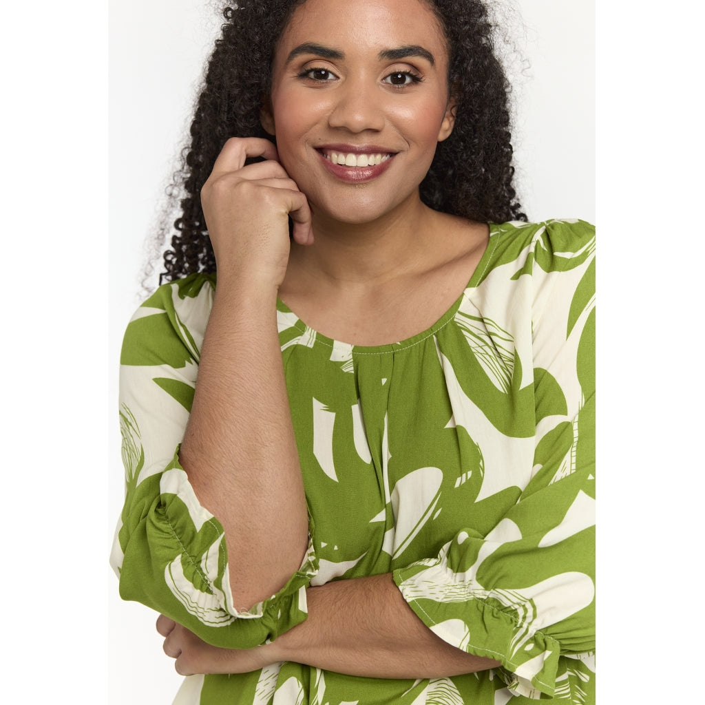 Studio SFarzana Blouse Blouse Bright green with white design