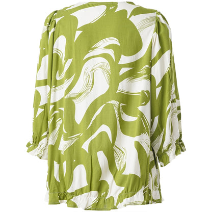 Studio SFarzana Blouse Blouse Bright green with white design