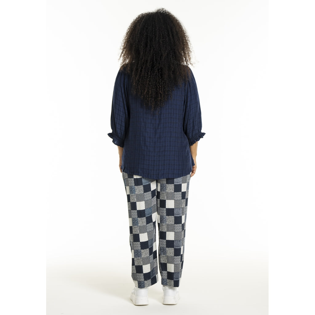 Studio SFeodora Blouse with smock neck Blouse Navy