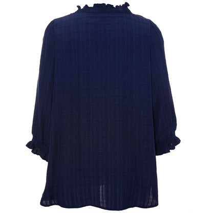 Studio SFeodora Blouse with smock neck Blouse Navy