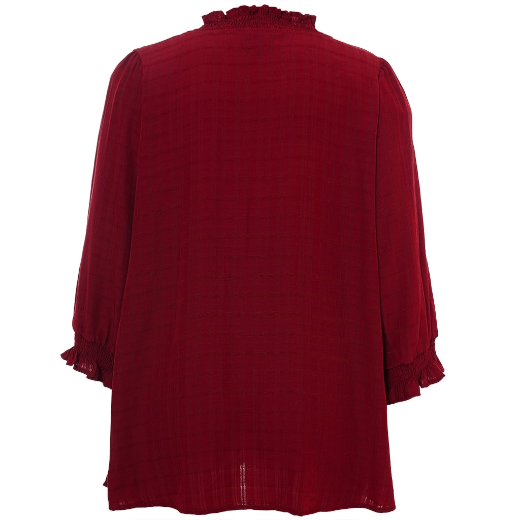 Studio SFeodora Blouse with smock neck Blouse Red