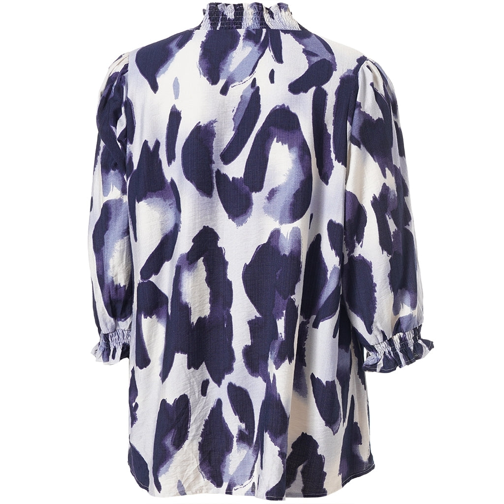 Studio SFeodora Blouse with smock neck Blouse Blue clouds