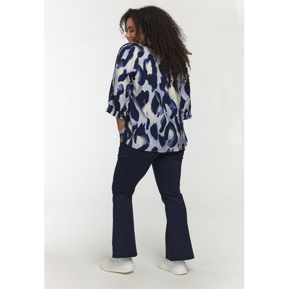 Studio SFeodora Blouse with smock neck Blouse Blue clouds