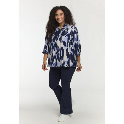 Studio SFeodora Blouse with smock neck Blouse Blue clouds