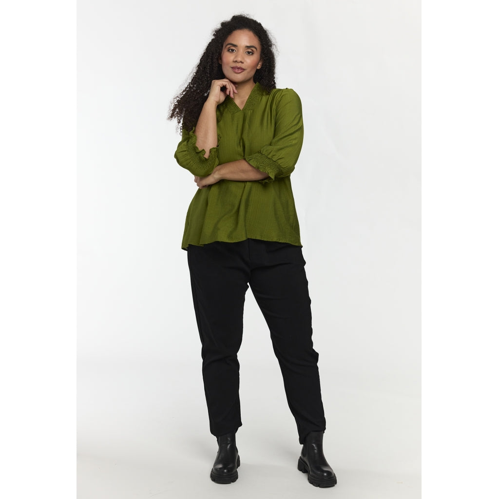 Studio SFeodora Blouse with smock neck Blouse Green