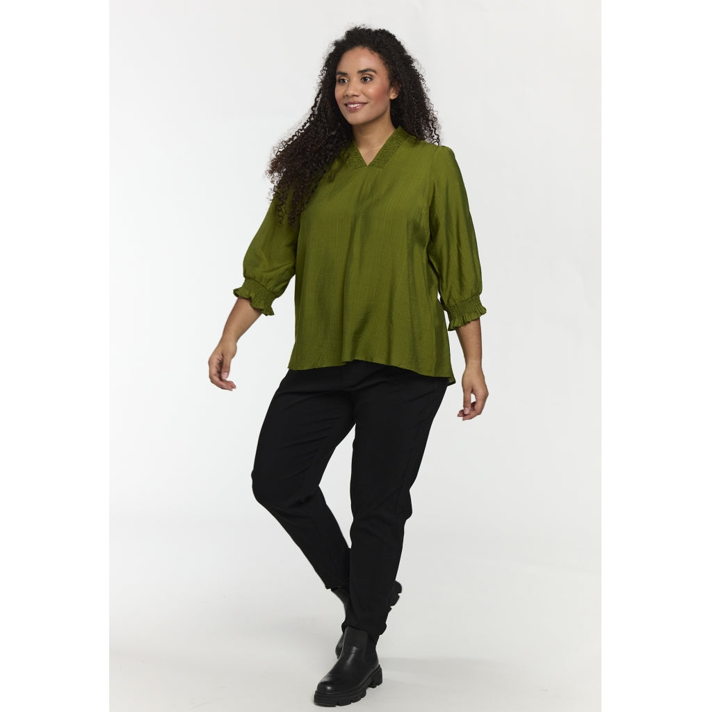 Studio SFeodora Blouse with smock neck Blouse Green