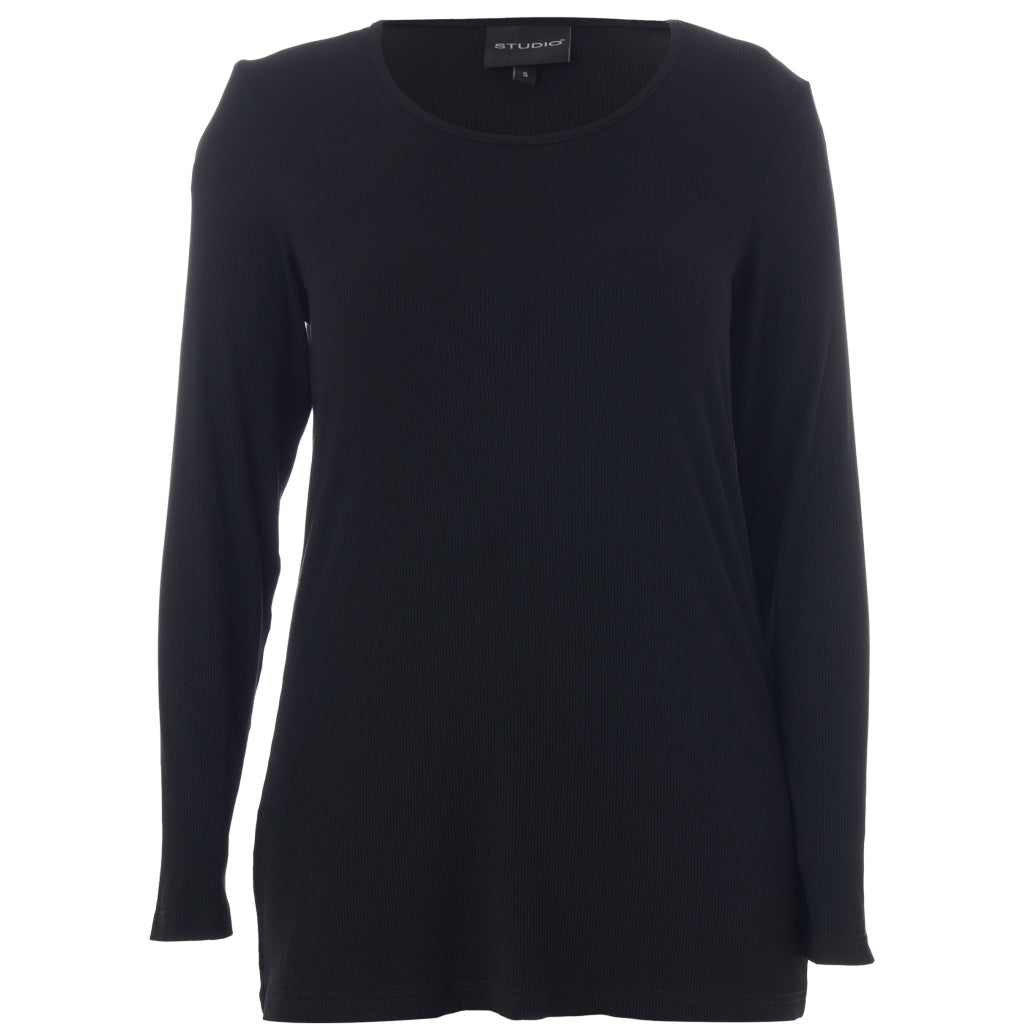 Studio SFlo rib blouse Blouse Black