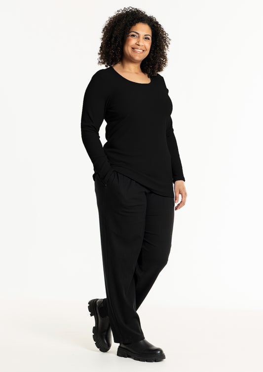 Studio SFlo rib blouse Blouse Black