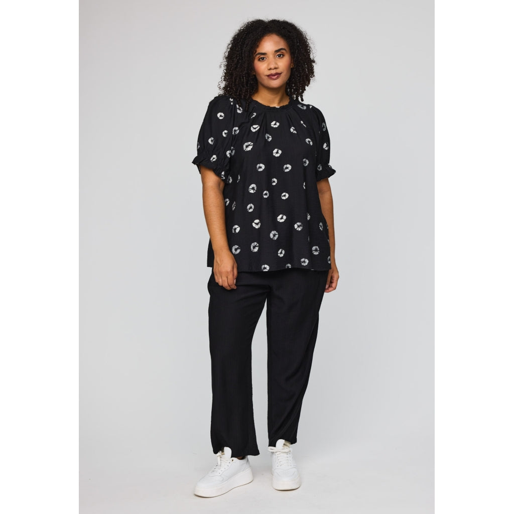 Studio SFozia Blouse Blouse Black with circle deco