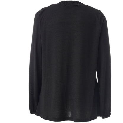 Studio SIden turtle neck blouse Blouse black with white flowers